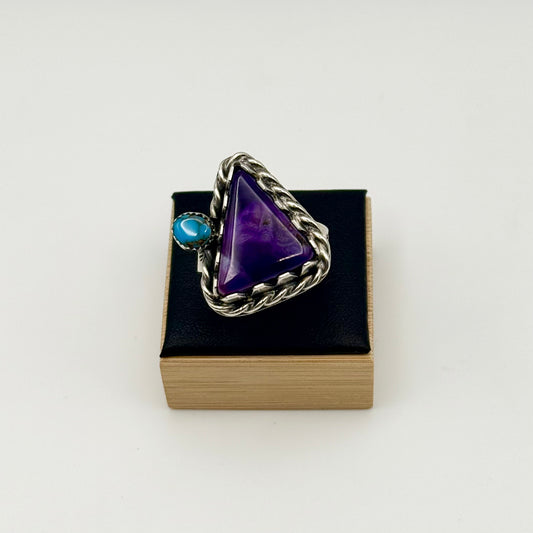 Sugilite + Lone Mountain Turquoise Ring | 10
