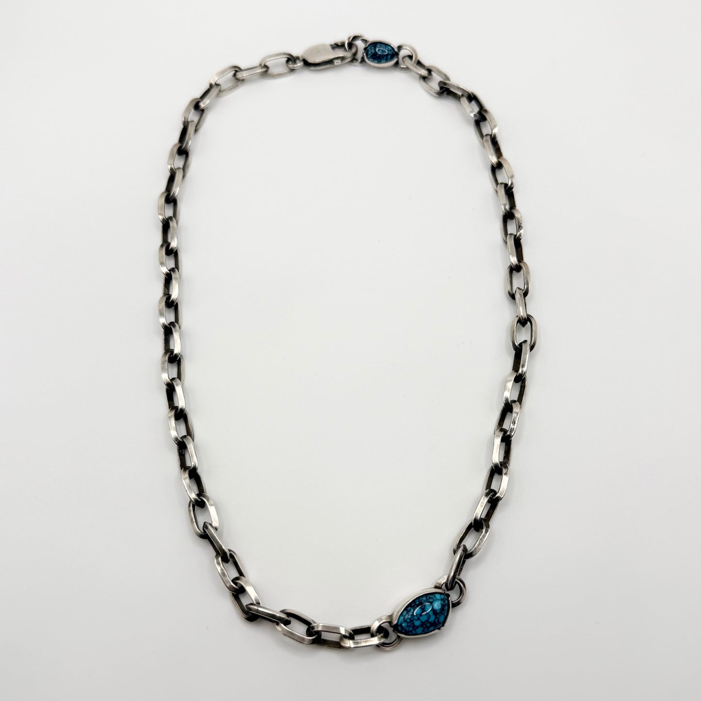 Asymmetrical Cloud Mountain + Blue Moon Turquoise Chain | 18"